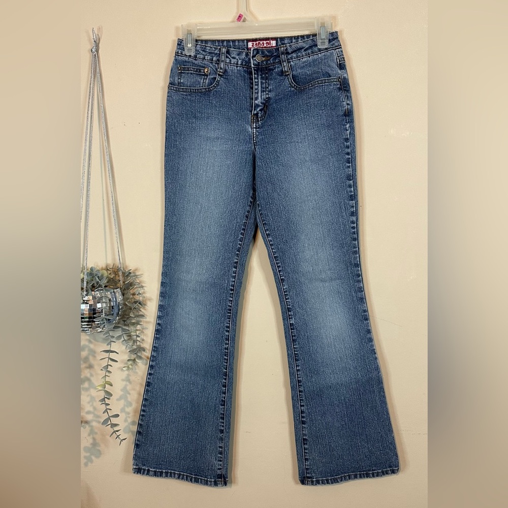 Zanadi -14- Flare y2k Jeans in Classic Blue